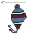 Acrylic Knitted Hat Warm Knitted Toque Earflap Knitted Hat Bobble Ear Flap Beanie Hat